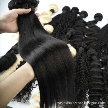 Wholesale Raw Cuticle Aligned Hair 100 Virgin Remy Human Hair Mink Brazilian Hair Straight 3 Bundles With Lace Frontal Closure